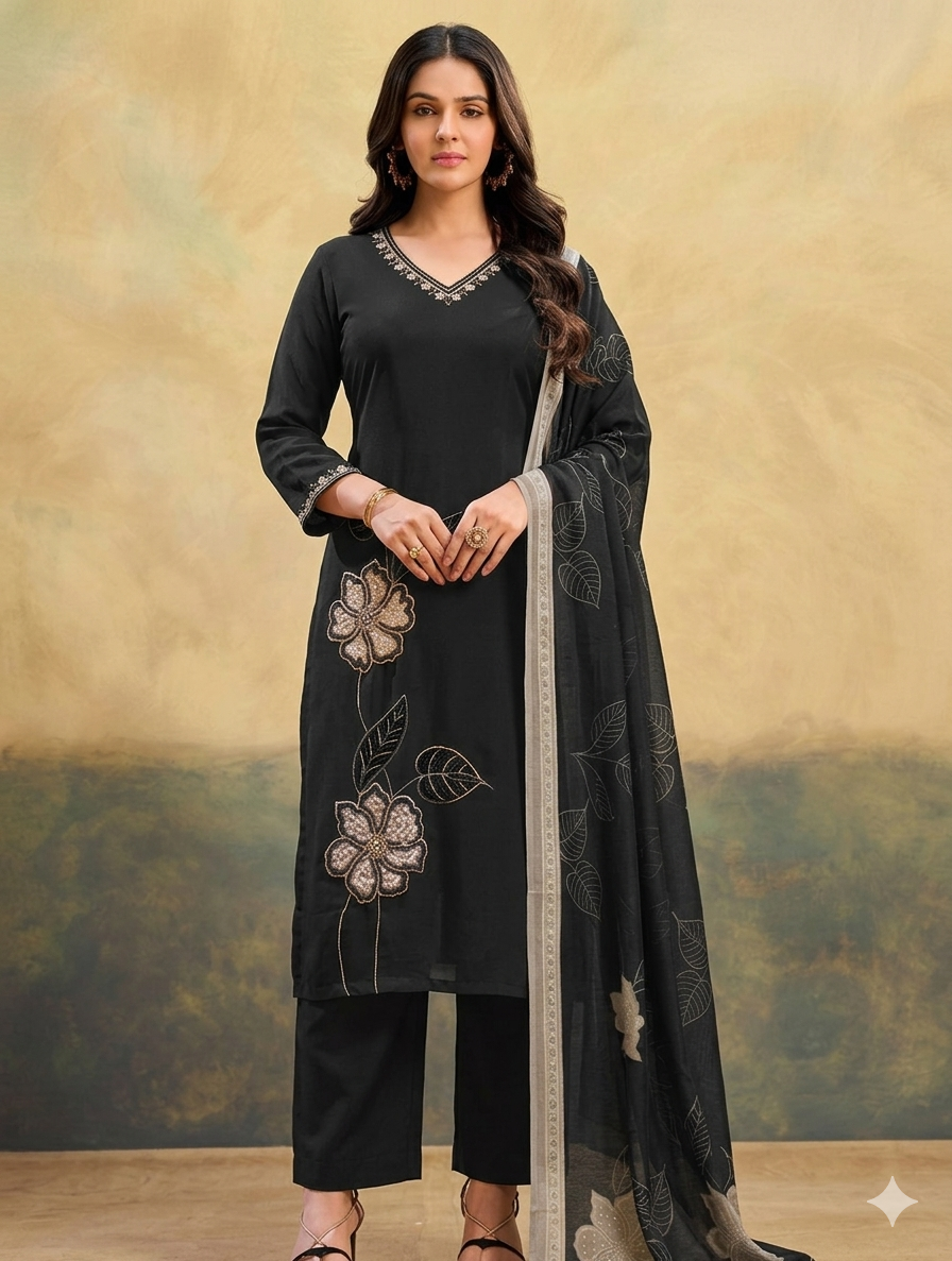 A straight cut black tunic
