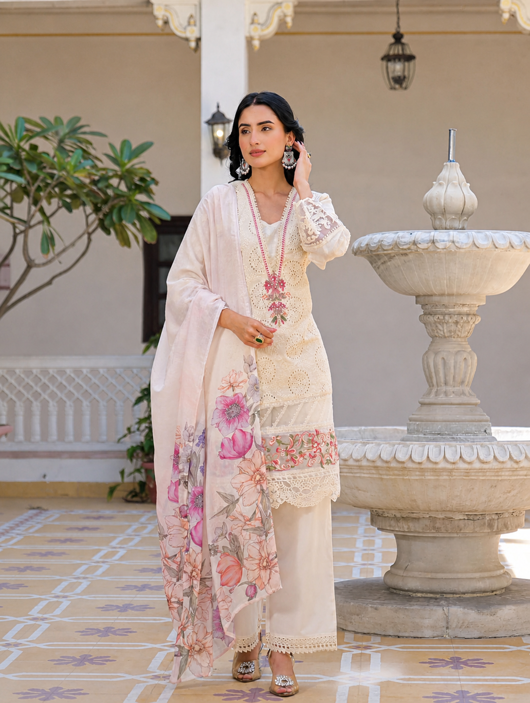 Blush Bloom Cotton Suit