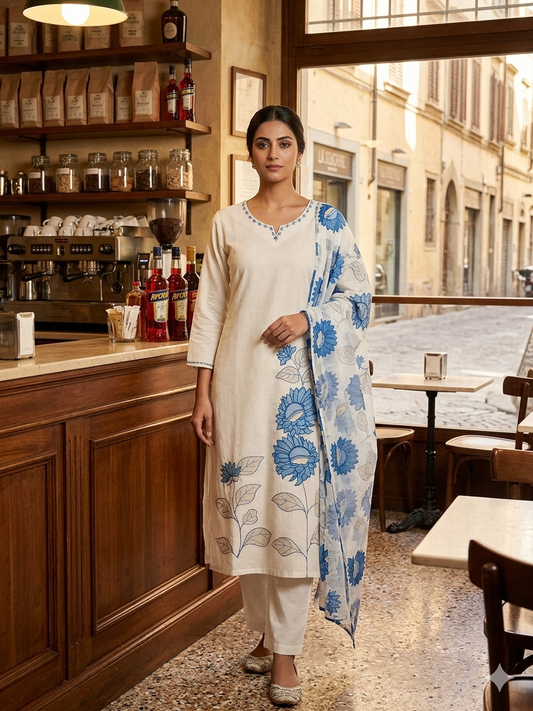 Summer Skies in Tuscany Cotton Suit